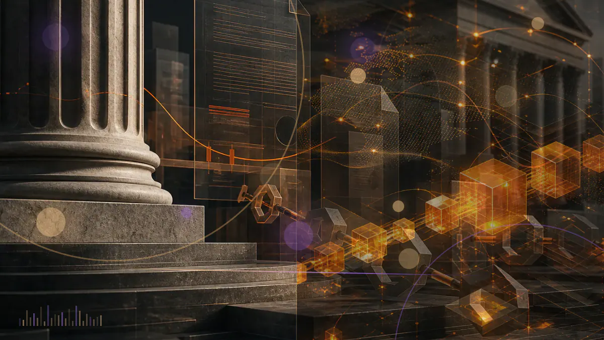 Conceptual illustration of capital flowing into several spot bitcoin funds while redemptions leave a converted trust