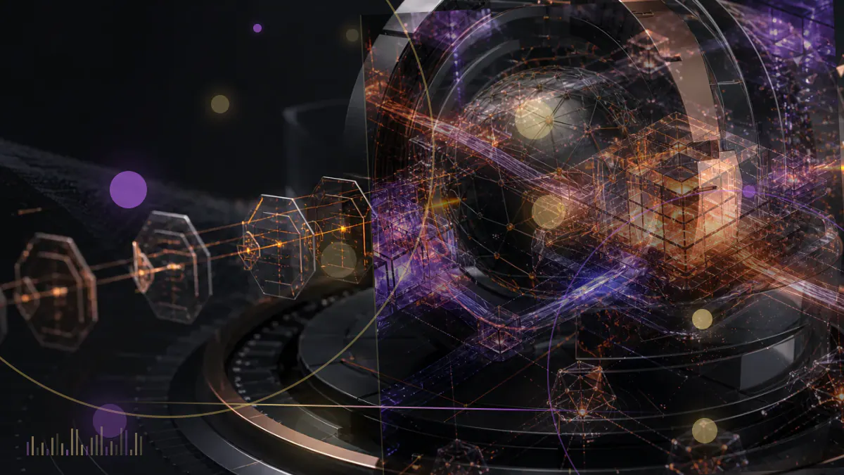 Conceptual illustration of a stablecoin ledger passing through a U.S. congressional committee vote