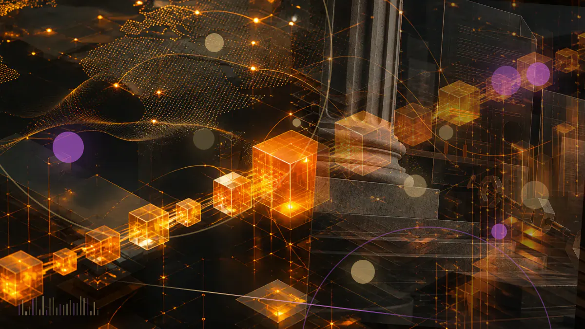 Conceptual illustration of a breached digital hot wallet sending cryptocurrency across three interconnected blockchain networks