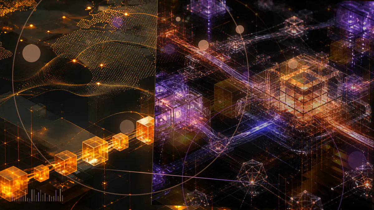 Conceptual illustration of RLUSD tokens held in bank custody beside a separate institutional trading network awaiting connection