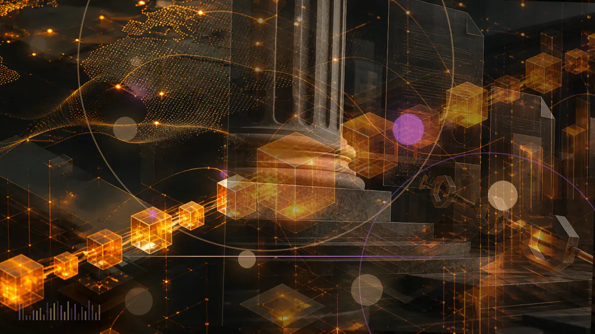 Conceptual digital loyalty stamp linked to a proof-of-stake blockchain network