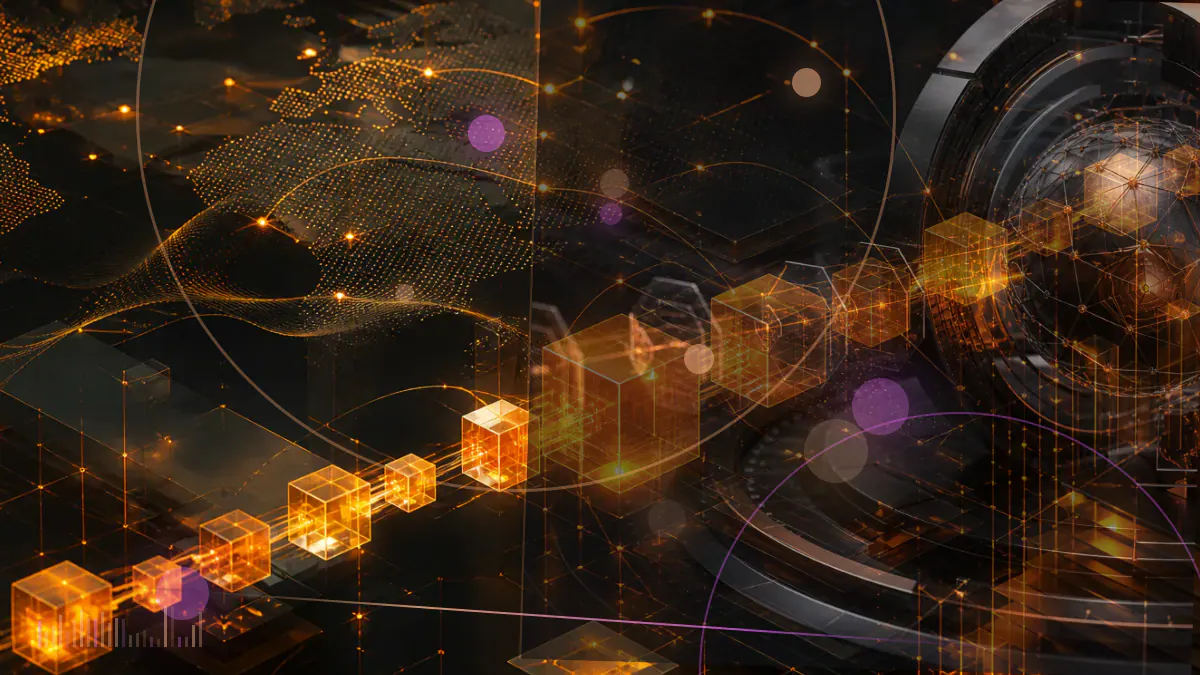 Conceptual illustration of signed market-data streams connecting an oracle network with Stellar smart contracts