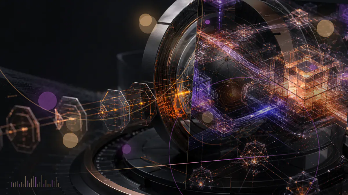 Conceptual illustration of Stellar ledger records passing through a software compatibility checkpoint