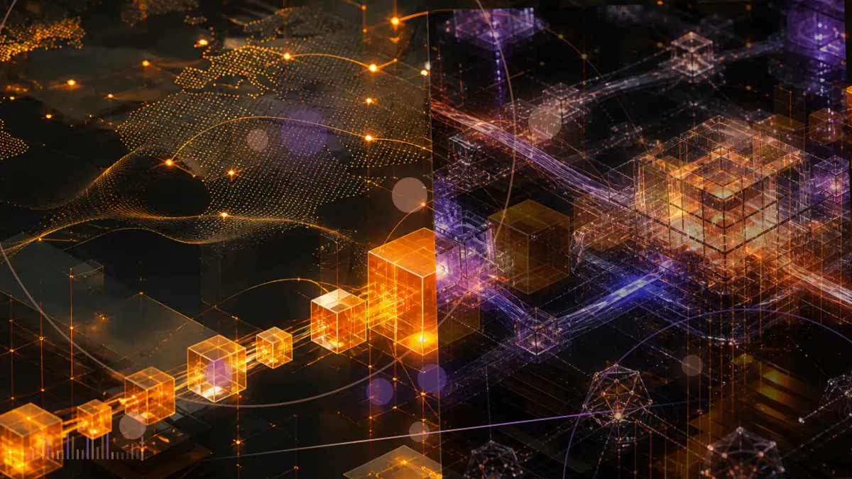 Conceptual illustration of institutional treasury ledgers connected to secured bitcoin custody infrastructure