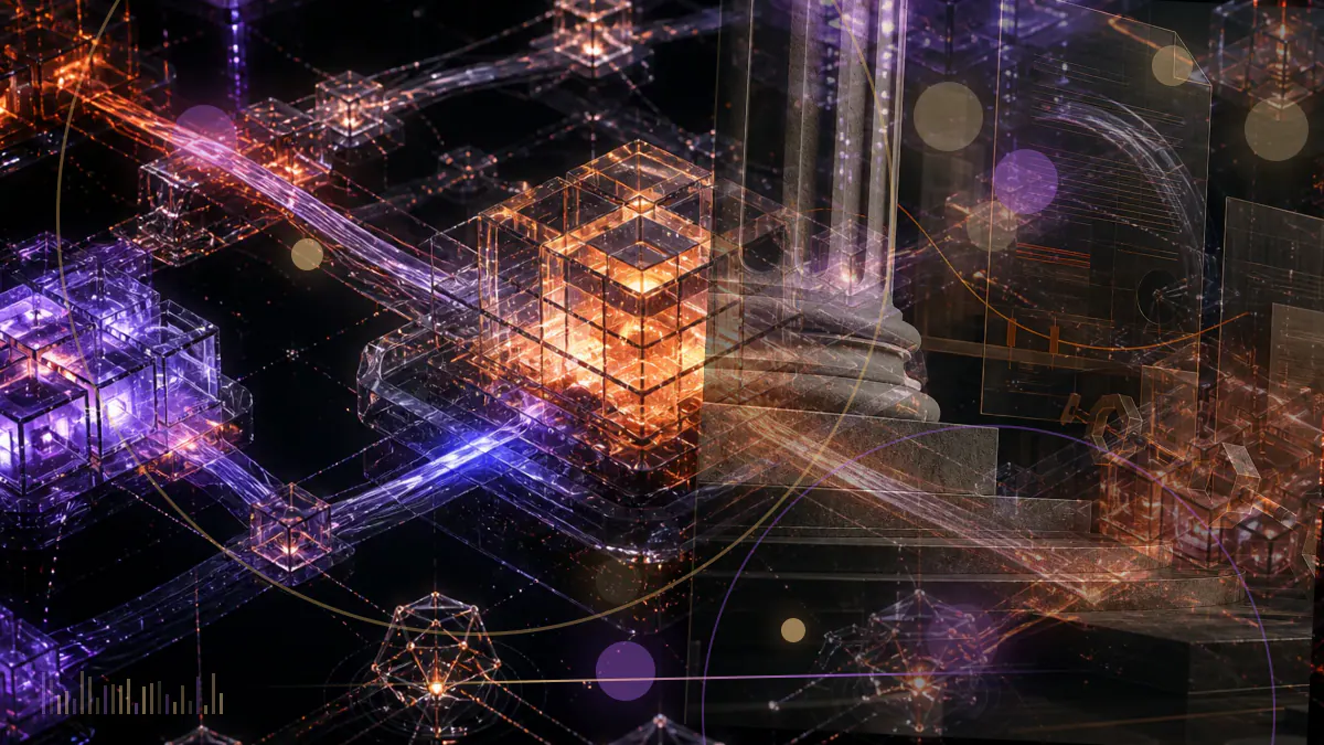 Conceptual illustration of public stock certificates flowing into a corporate Bitcoin treasury