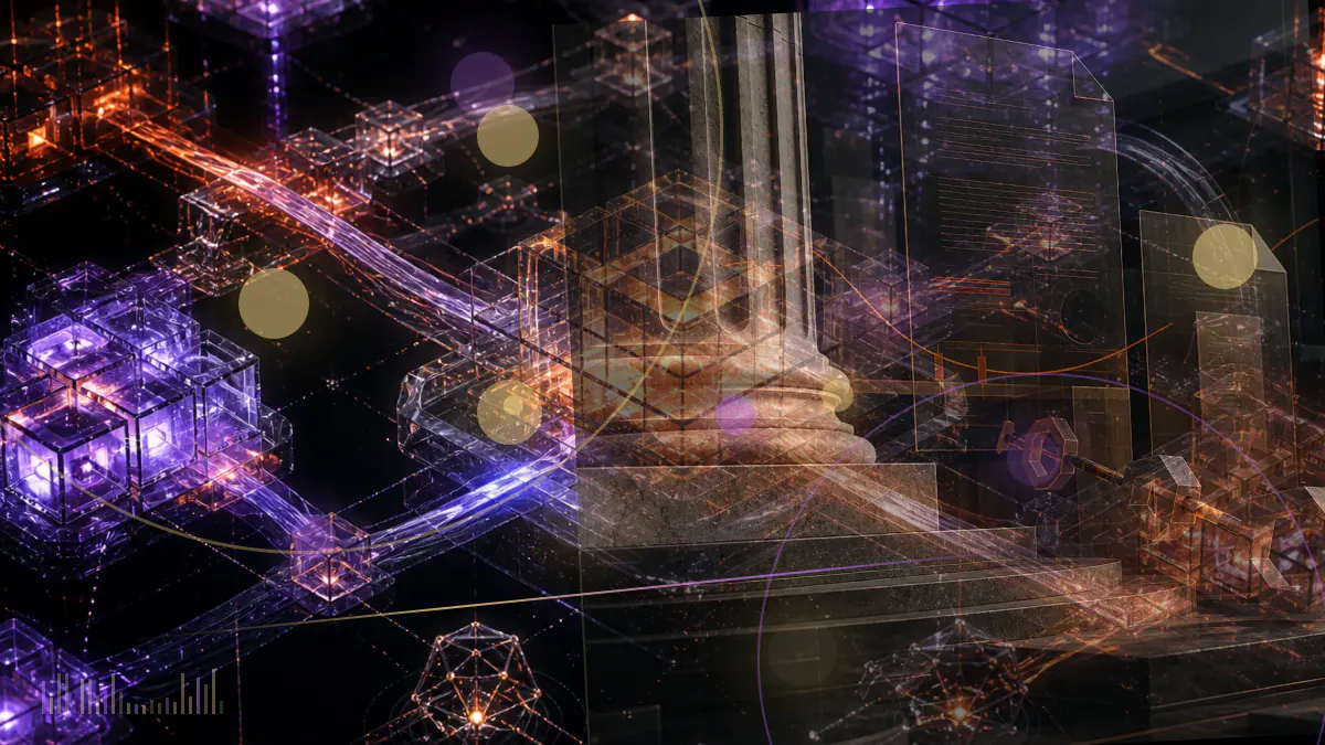 Conceptual illustration of bitcoin reserves beside preferred-share certificates and a payment calendar.