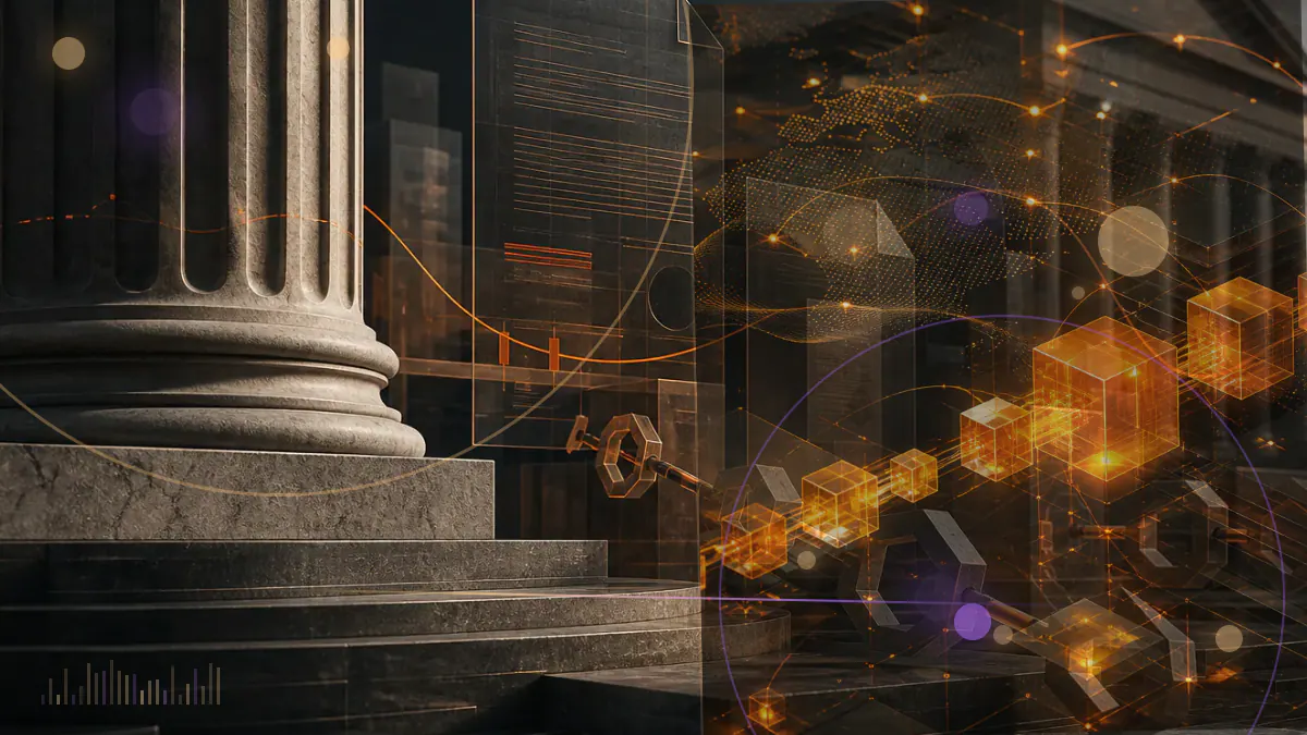 Conceptual illustration of bitcoin moving toward a Nasdaq-listed company through a shareholder-approved equity structure