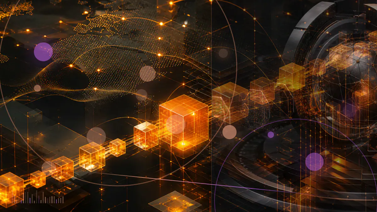 Conceptual network of bank ledgers connected through a shared blockchain coordination layer for cross-border payments
