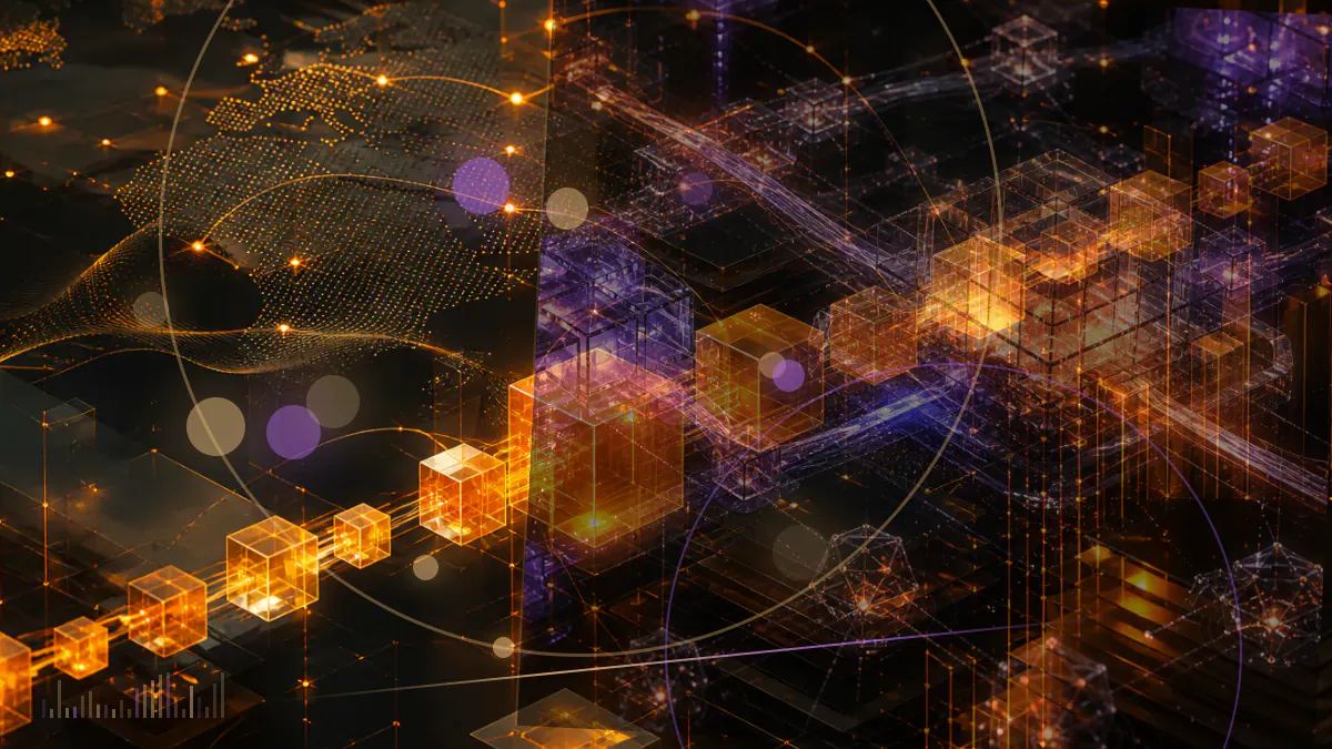 Conceptual illustration of a Bitcoin-to-Ethereum bridge stopping at an illuminated emergency control while digital assets remain on opposite chains