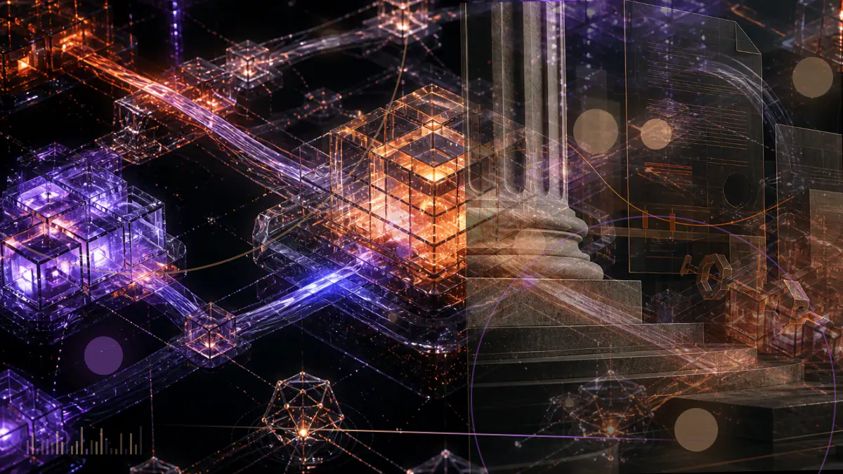 Conceptual illustration of a court judgment dividing Telegram’s Gram token network from investor funds and regulatory records