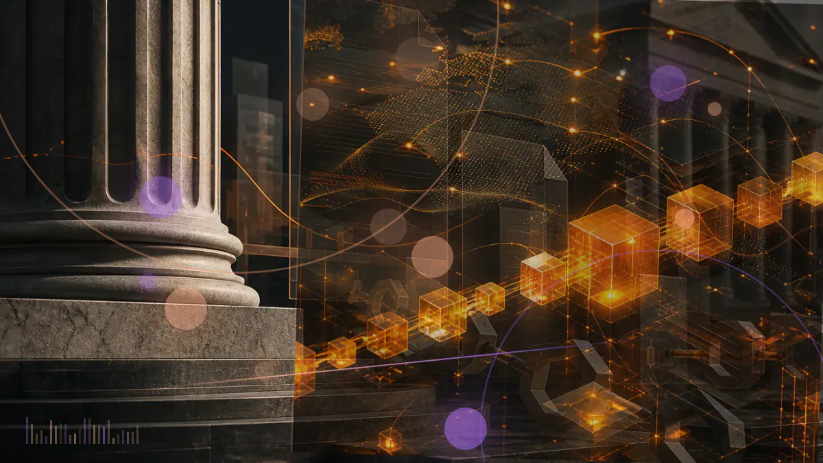 Conceptual illustration of the Terra blockchain stopping and restarting behind closed swap and cross-chain pathways