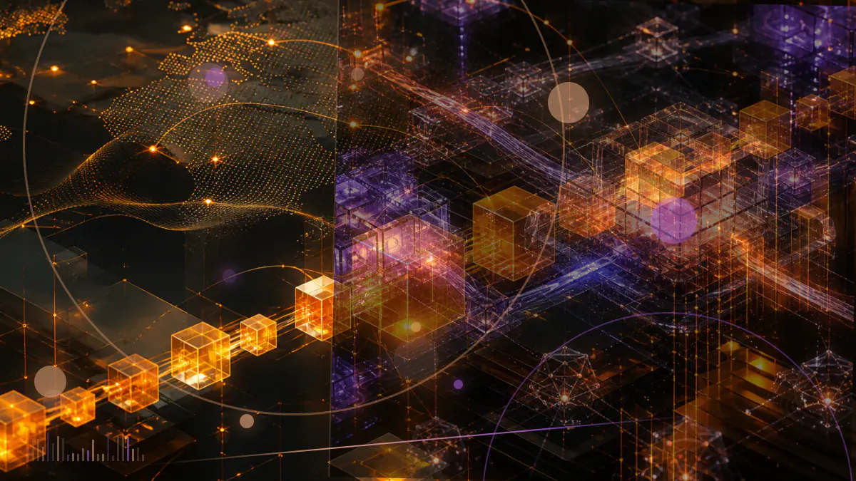 Conceptual illustration of a Tesla vehicle and Bitcoin network connected through a clean-energy threshold gauge