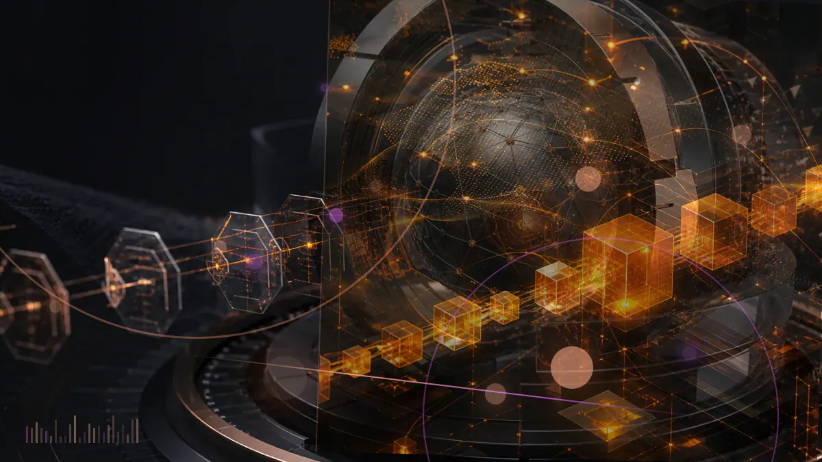 Conceptual illustration of bitcoin flowing from a corporate digital-asset ledger into a fiat-currency cash reserve
