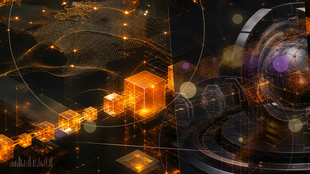 Conceptual illustration of a Tether token dominating an aggregated trading-volume ledger while appearing as a small entry on a separate Kraken exchange board