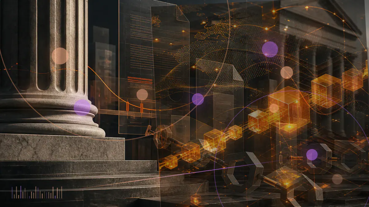 Conceptual illustration of institutional bitcoin and ether trading rails separated from secure digital-asset custody infrastructure