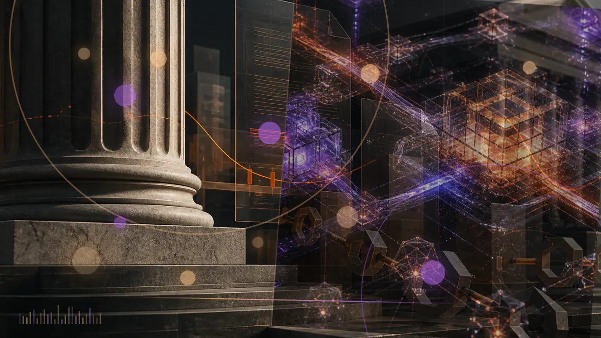Conceptual illustration of a Form 1099-DA tax record connected to a digital-asset exchange and blockchain transaction network