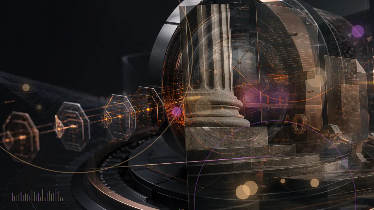 Conceptual illustration of TRON and Litecoin market nodes trading positions beside a BitTorrent network motif