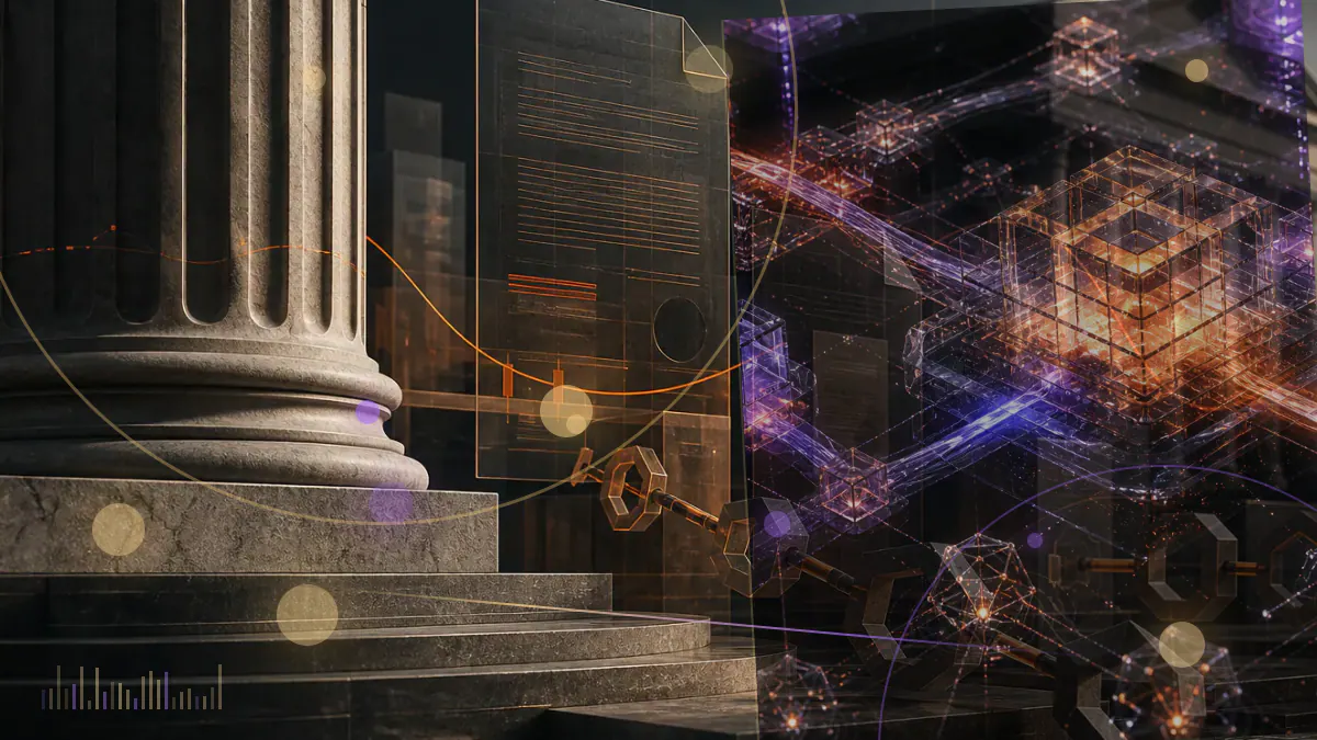 Conceptual illustration of a bitcoin coin entering a traditional institutional investment portfolio folder