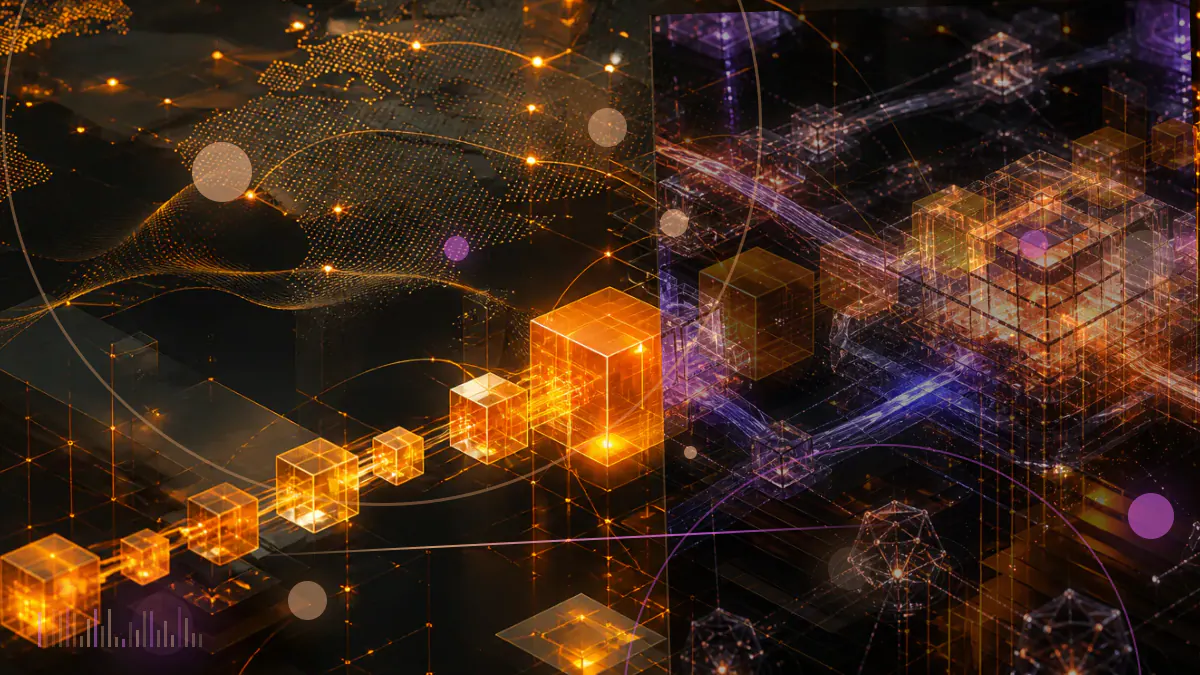 Conceptual illustration of a Bitcoin treasury ledger connecting financial-services and mining infrastructure under a proposed corporate combination