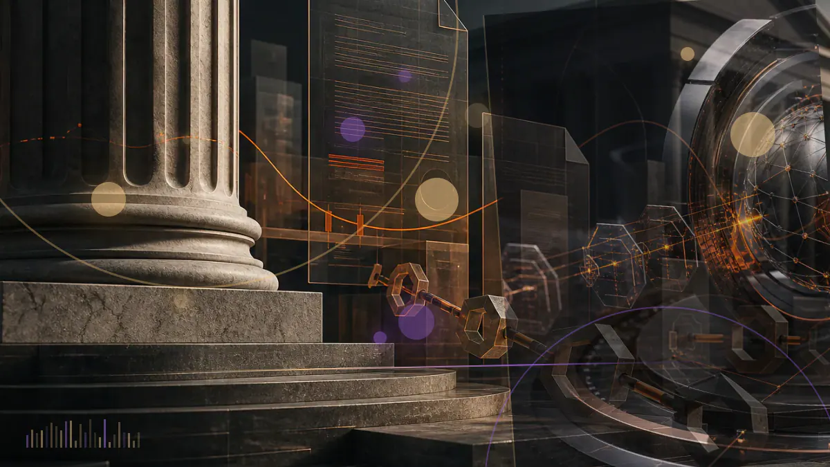 Conceptual illustration of compromised social-media account tiles surrounding a glowing Bitcoin payment address