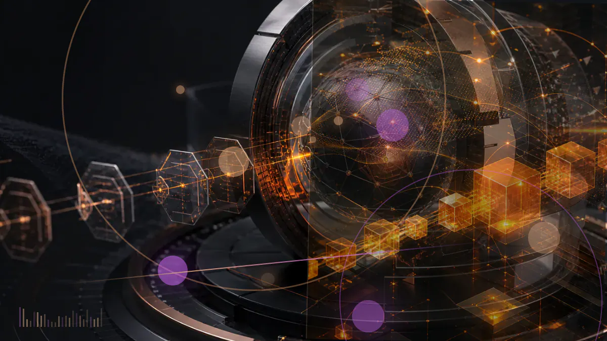 Conceptual illustration of a videogame equipment token connected to the Tezos blockchain through Ubisoft Quartz