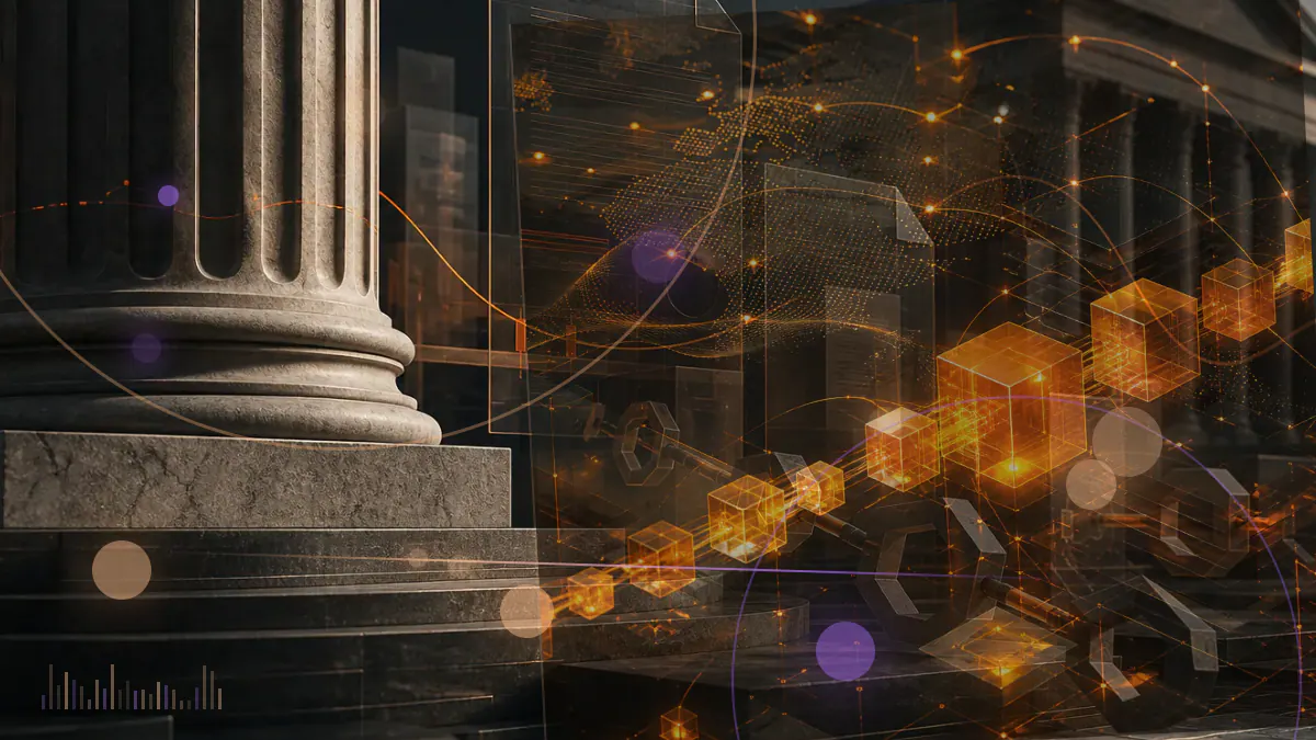 Conceptual illustration of crypto exchange-traded notes moving between two UK tax-advantaged account structures