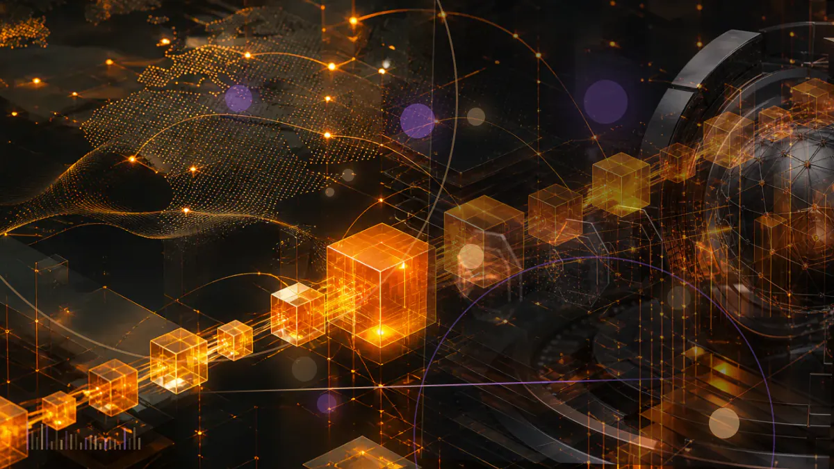 Conceptual illustration of a cryptocurrency exchange gateway intersecting with a UK sanctions boundary and compliance ledger