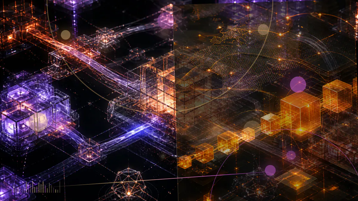 Conceptual illustration of a digital UK government bond settling across HSBC Orion blockchain infrastructure