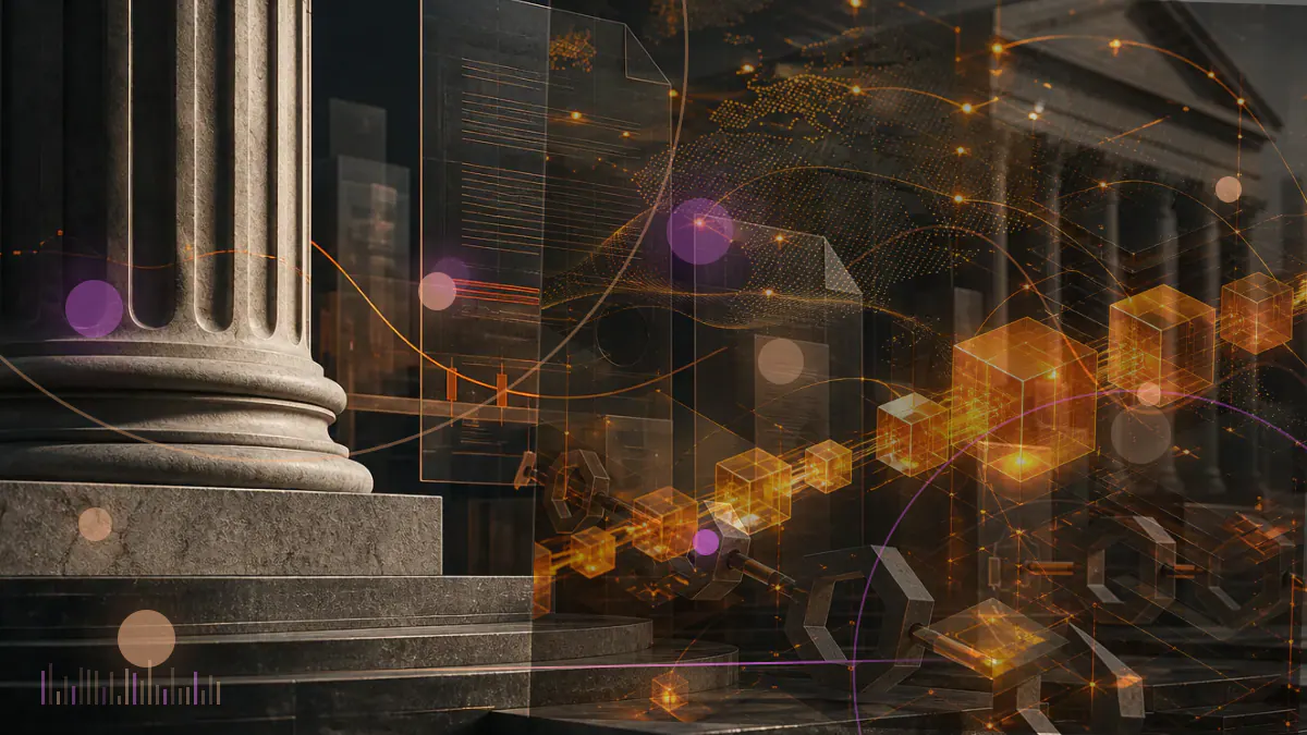 Conceptual illustration of a Polkadot transaction crossing a digital network into an official Ukrainian government donation wallet