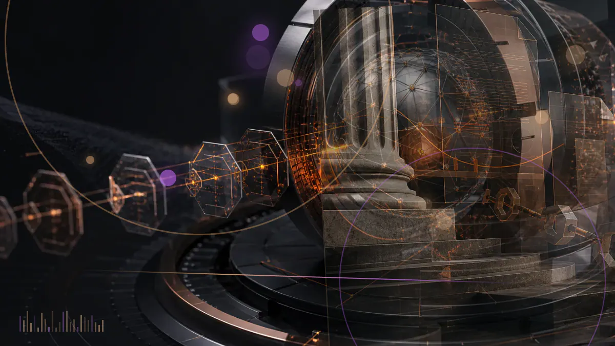 Conceptual illustration of Ukrainian government documents establishing a regulated boundary around virtual assets and cryptocurrency services