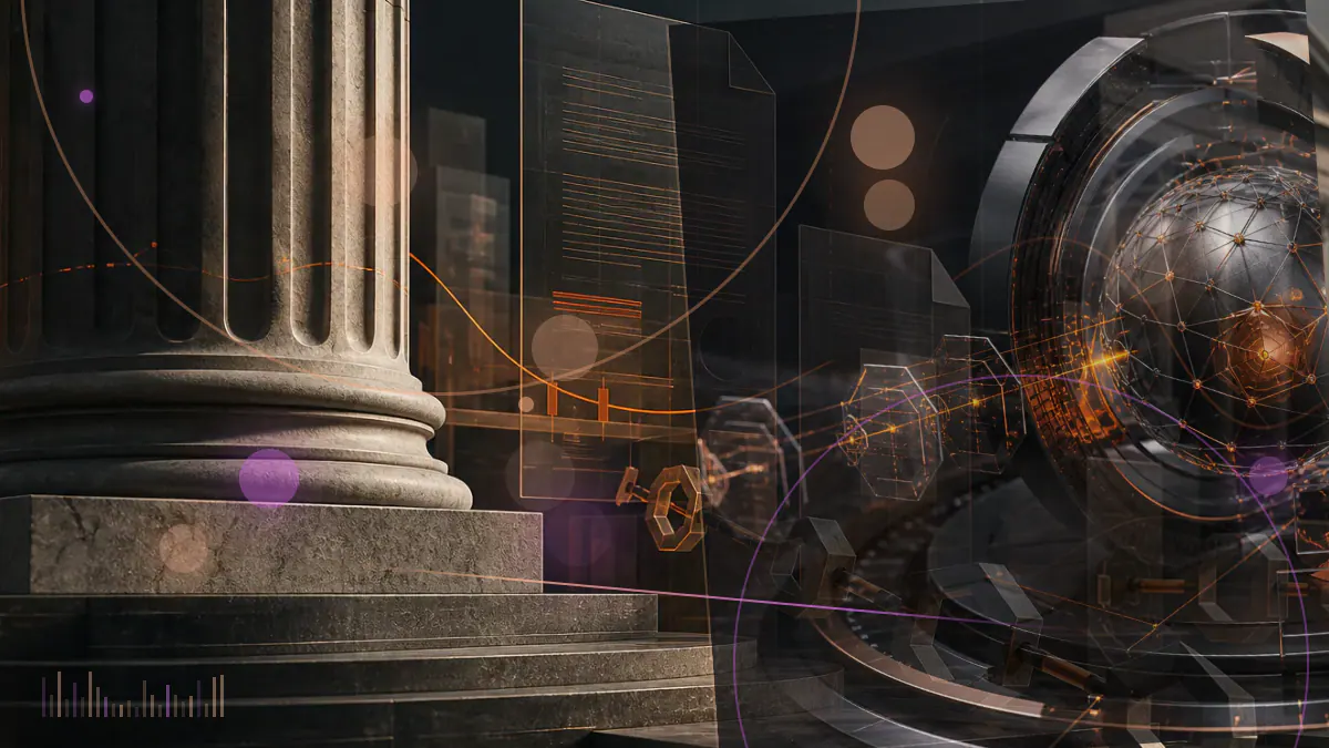 Conceptual illustration of a cryptocurrency exchange gateway separating Russian user accounts from an open blockchain network