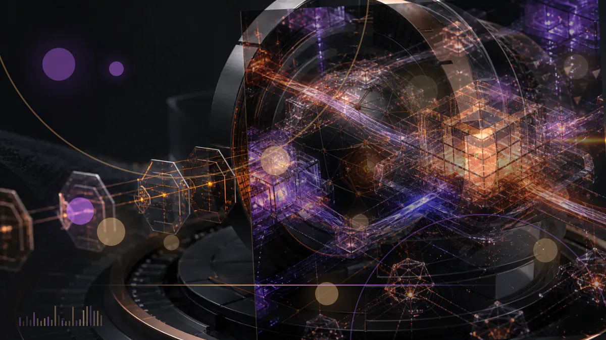 Conceptual illustration of a cryptocurrency derivatives trading terminal intersected by U.S. regulatory and court documents