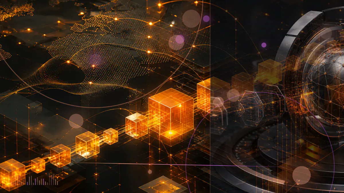 Conceptual illustration of an NFT token trail connecting Ethereum wallets with a federal case file