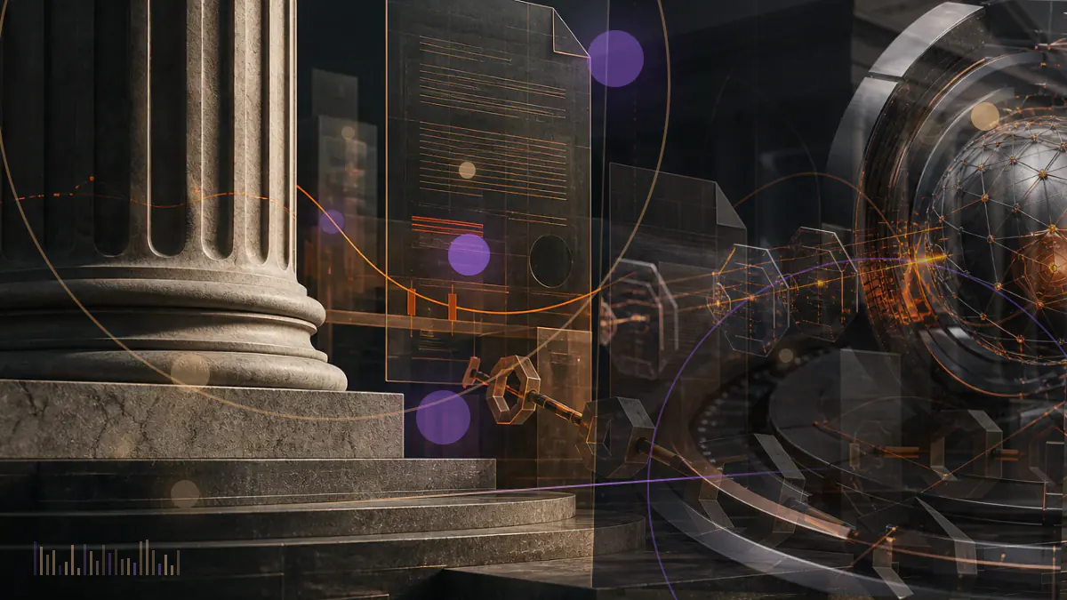 Conceptual illustration of capital flowing through institutional Bitcoin fund shares toward a digital Bitcoin market