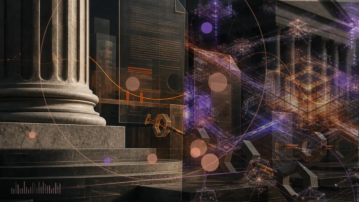 Conceptual illustration of a bitcoin-backed fund proposal entering the U.S. securities regulatory system