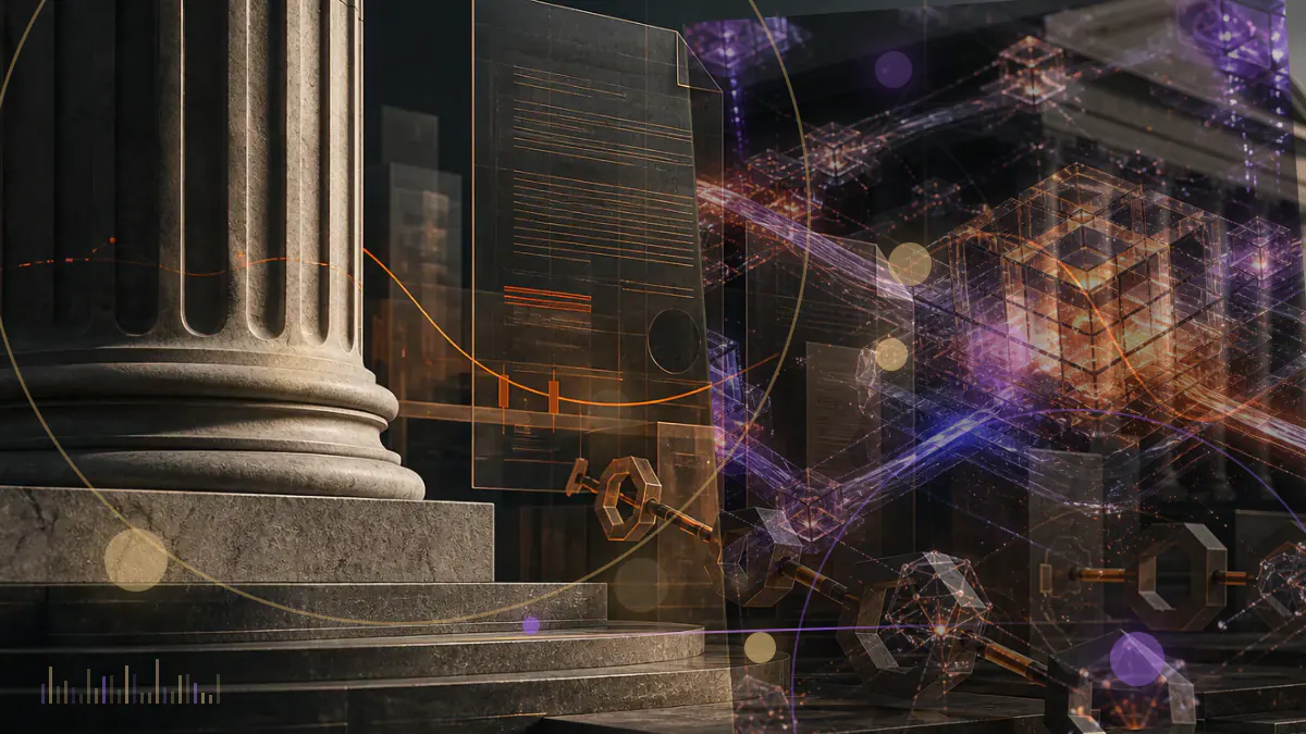 Conceptual illustration of a VanEck Bitcoin Trust filing entering a formal U.S. regulatory review process