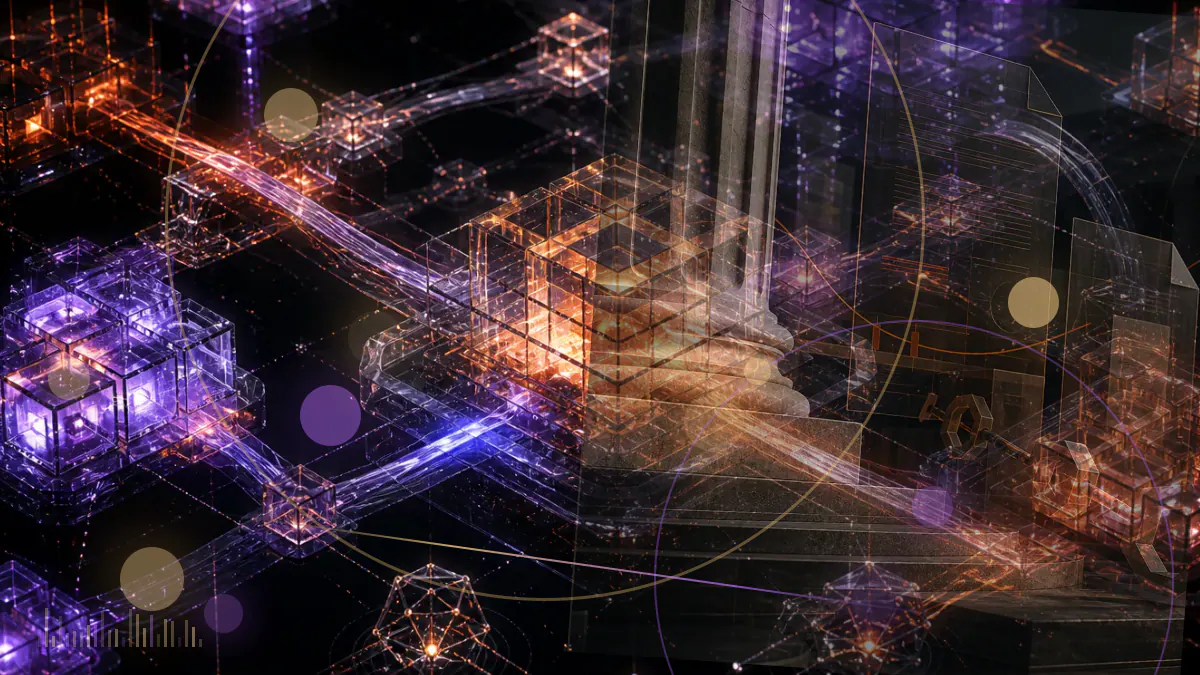 Conceptual illustration of Solana tokens entering a regulated exchange-traded fund structure beside an SEC filing