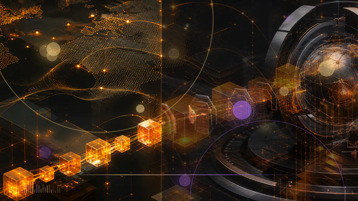 Conceptual illustration of stablecoin settlement paths connecting Visa infrastructure with nine distinct blockchain networks
