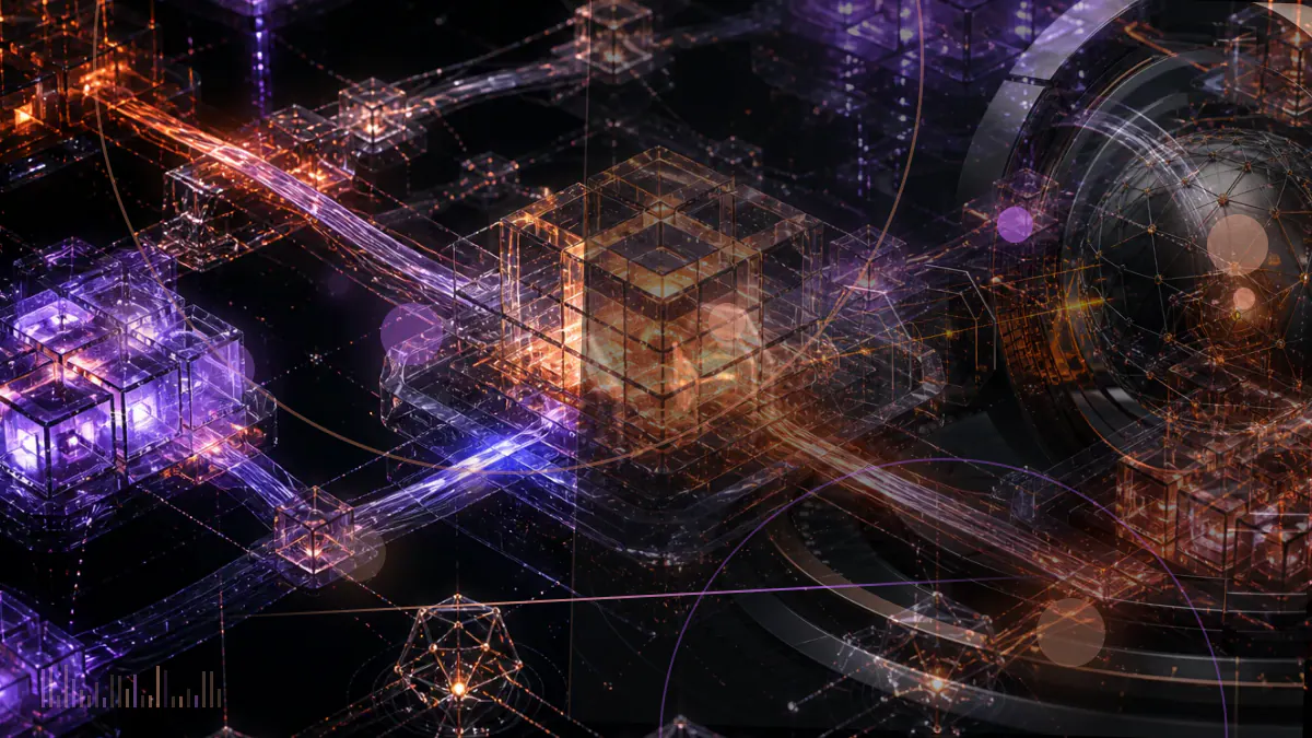 Conceptual illustration of confidential cryptocurrency-listing data passing between two figures beside an SEC enforcement document