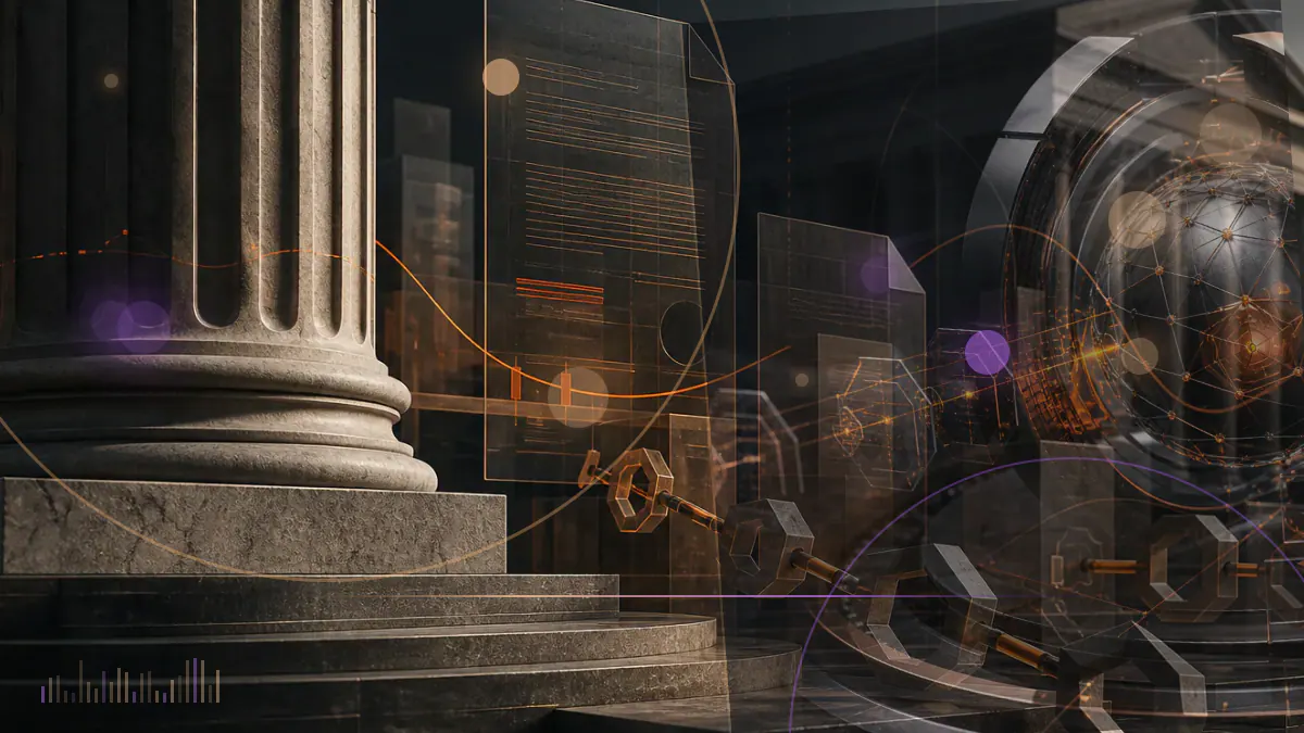Conceptual illustration of a cross-chain bridge interrupted by a negative fee entry and diverging token flows