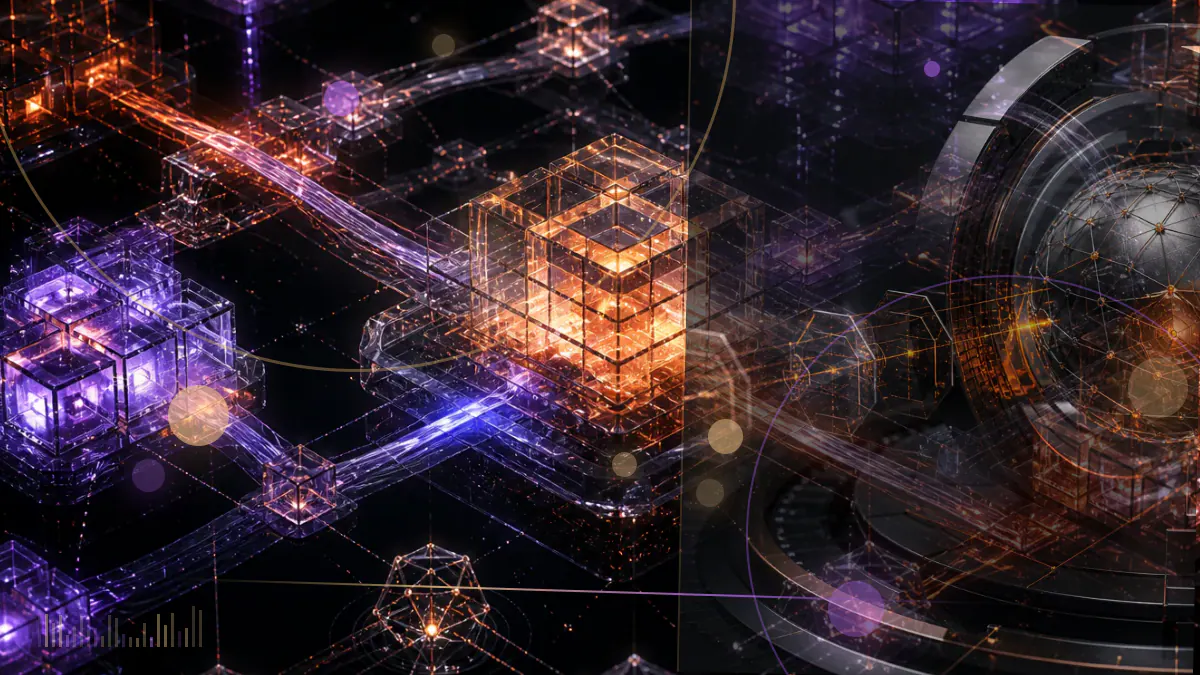 Conceptual illustration of a cryptocurrency exchange account divided into an accessible 55% portion and a locked 45% portion beside a disputed user ballot