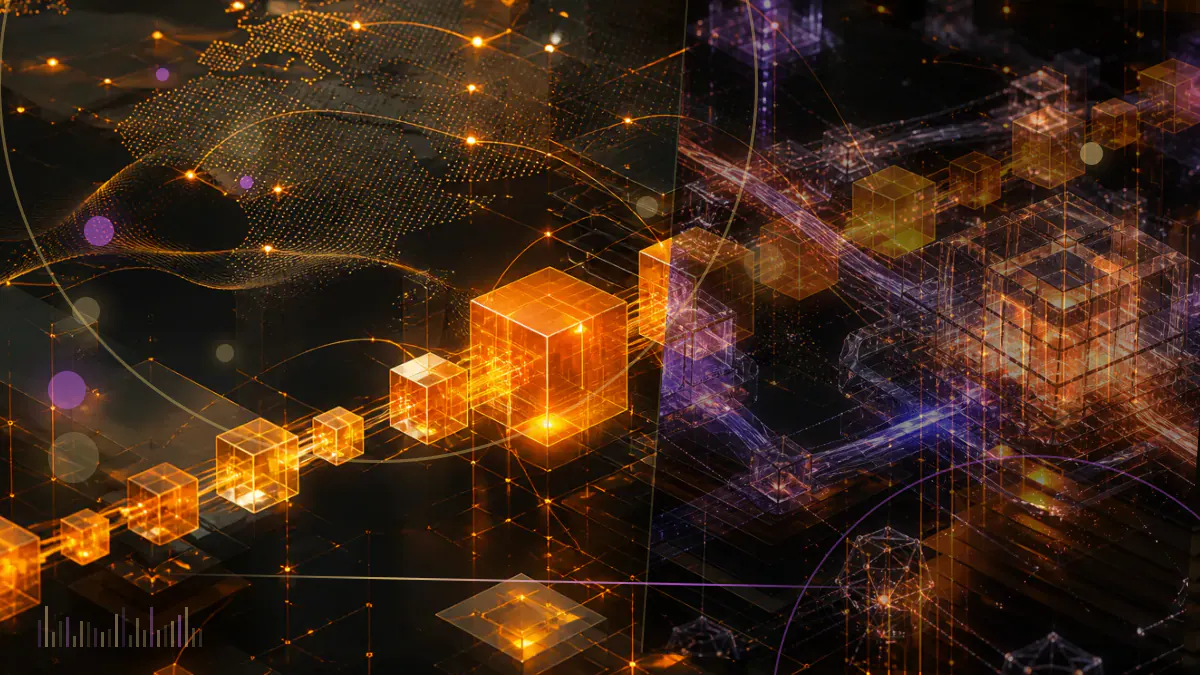 Conceptual illustration of a shielded Zcash token entering a proposed Nasdaq exchange-traded fund structure marked WINK