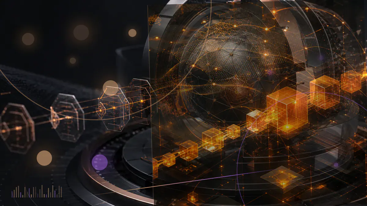 Conceptual network of blockchain portals converging on a Solana-based W governance token