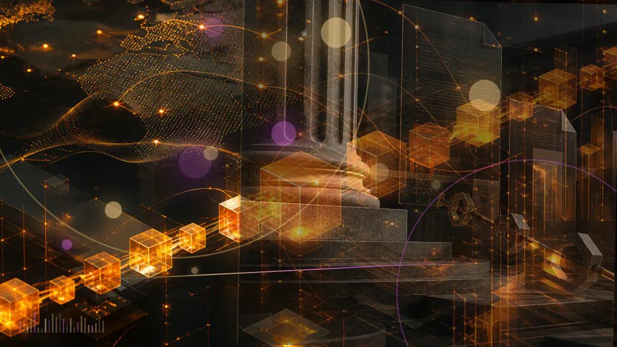 Conceptual illustration of an XRP token between a court complaint and securities-law scales