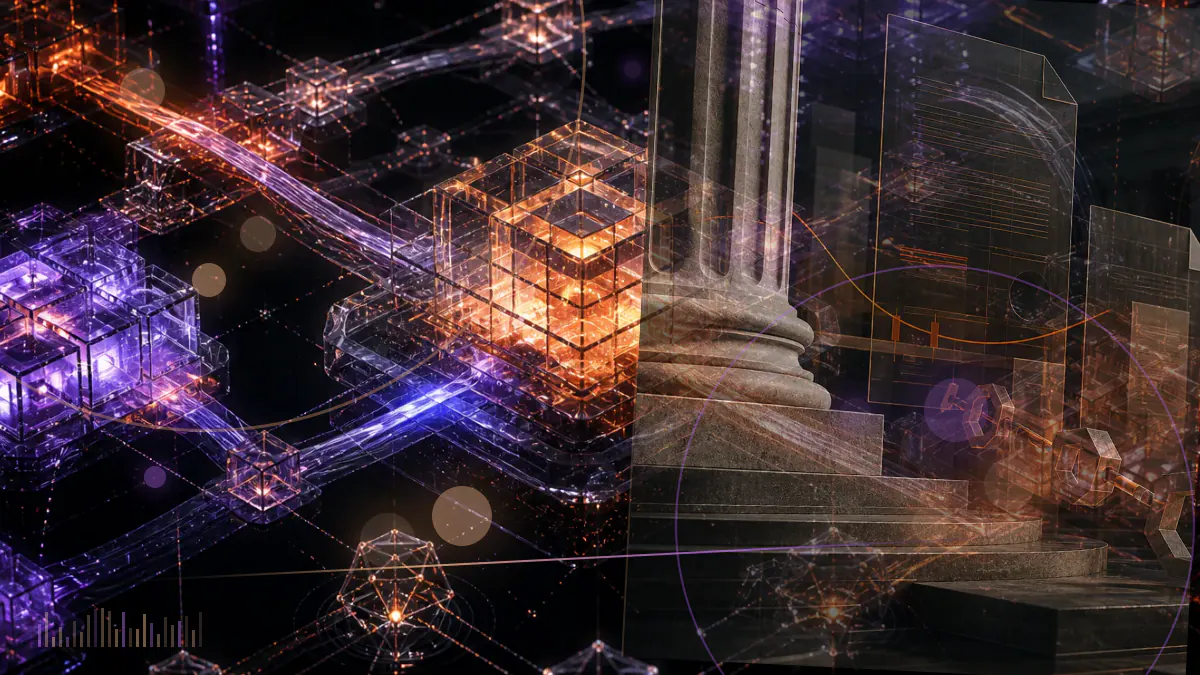 Conceptual illustration of cryptocurrency video tiles disappearing from a centralized media platform while a Bitcoin network remains visible behind them