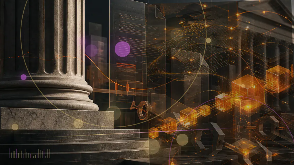 Conceptual illustration of shielded Zcash tokens entering a regulated exchange-traded product structure